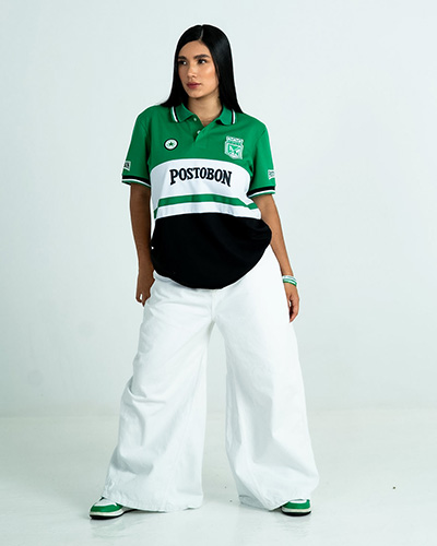 Camiseta Polo Converse blanca y verde
