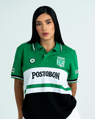 Camiseta Polo Converse blanca y verde