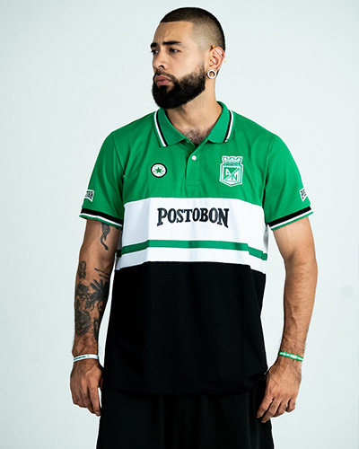 Camiseta Polo Converse blanca y verde
