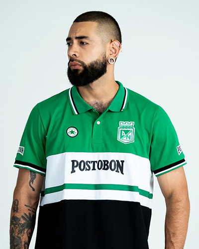 Camiseta Polo Converse blanca y verde