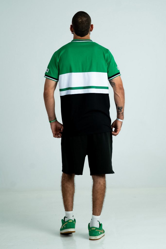 Camiseta Polo Converse blanca y verde