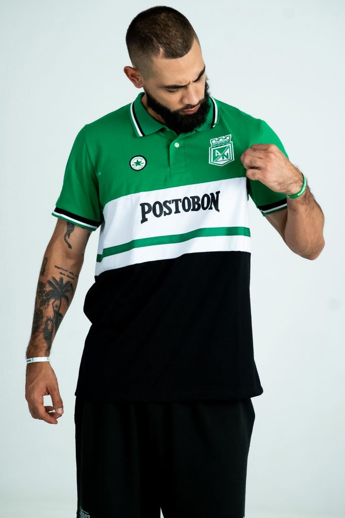 Camiseta Polo Converse blanca y verde