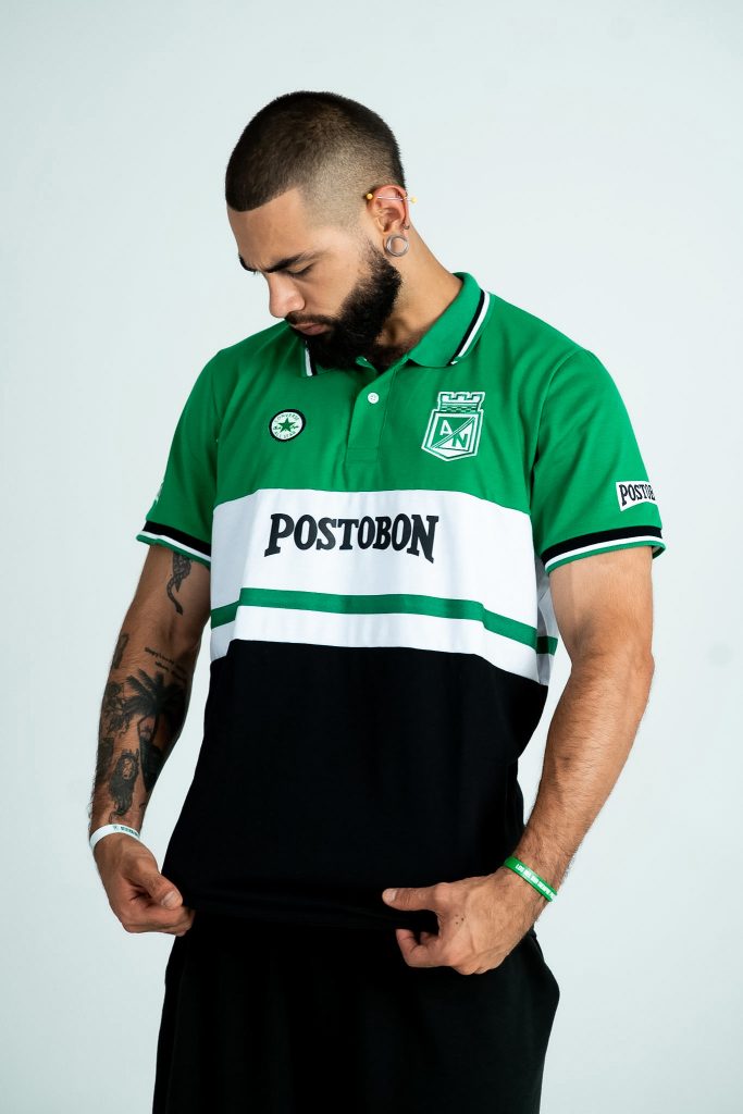 Camiseta Polo Converse blanca y verde